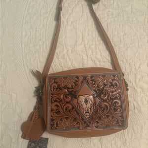 Myra Bag Tan and Brown Crossbody Bag